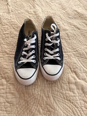 Converse Black Low Top Sneakers with White Accents